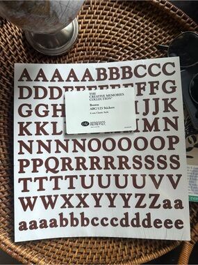 Creative Memories Classic Style Brown Alphabet Sticker Sheet New Sealed